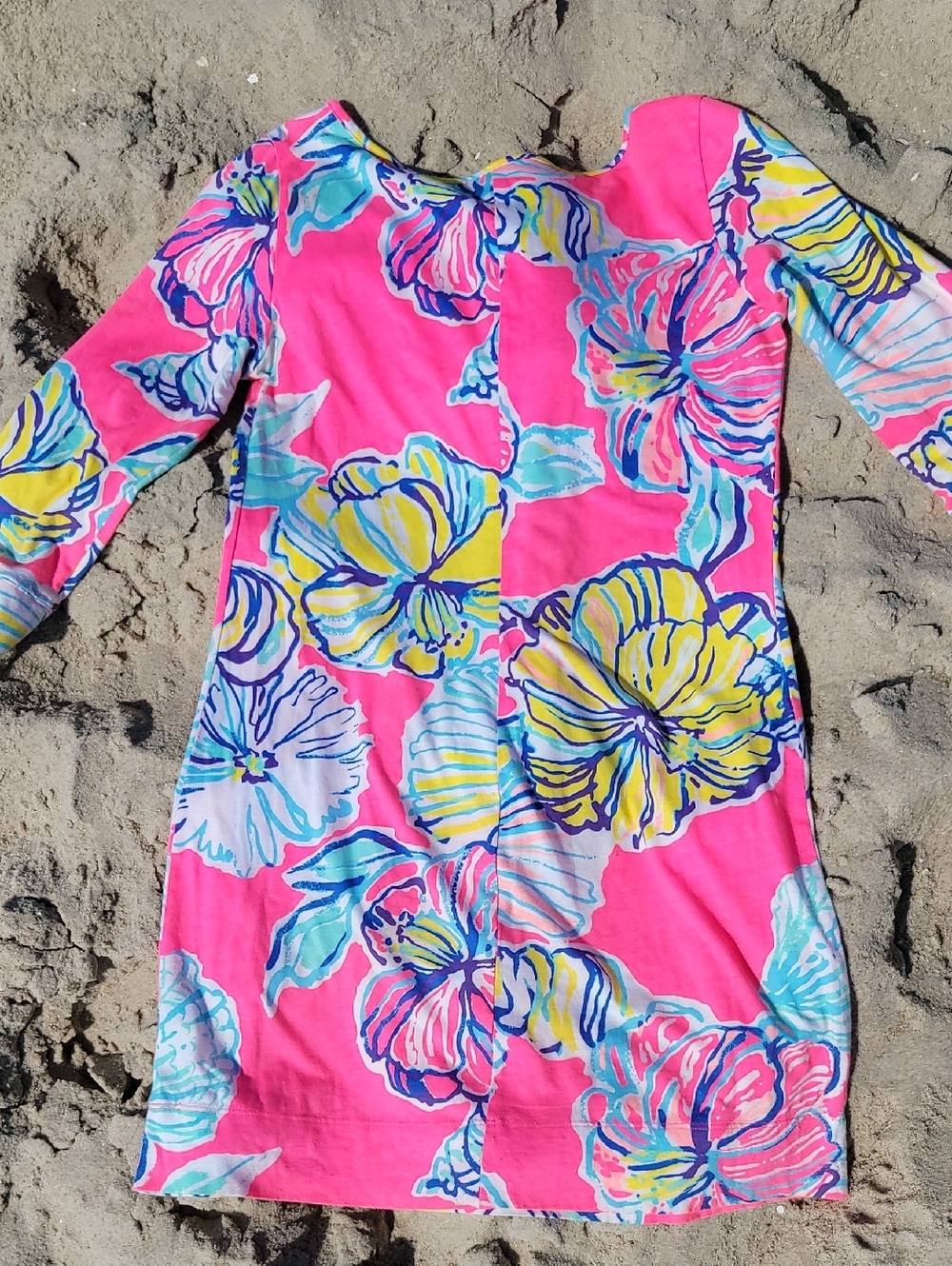 Lilly Pulitzer Marlowe Swept By The Tides Flower Seashell T Shirt Dress, Size M - Picture 4 of 8